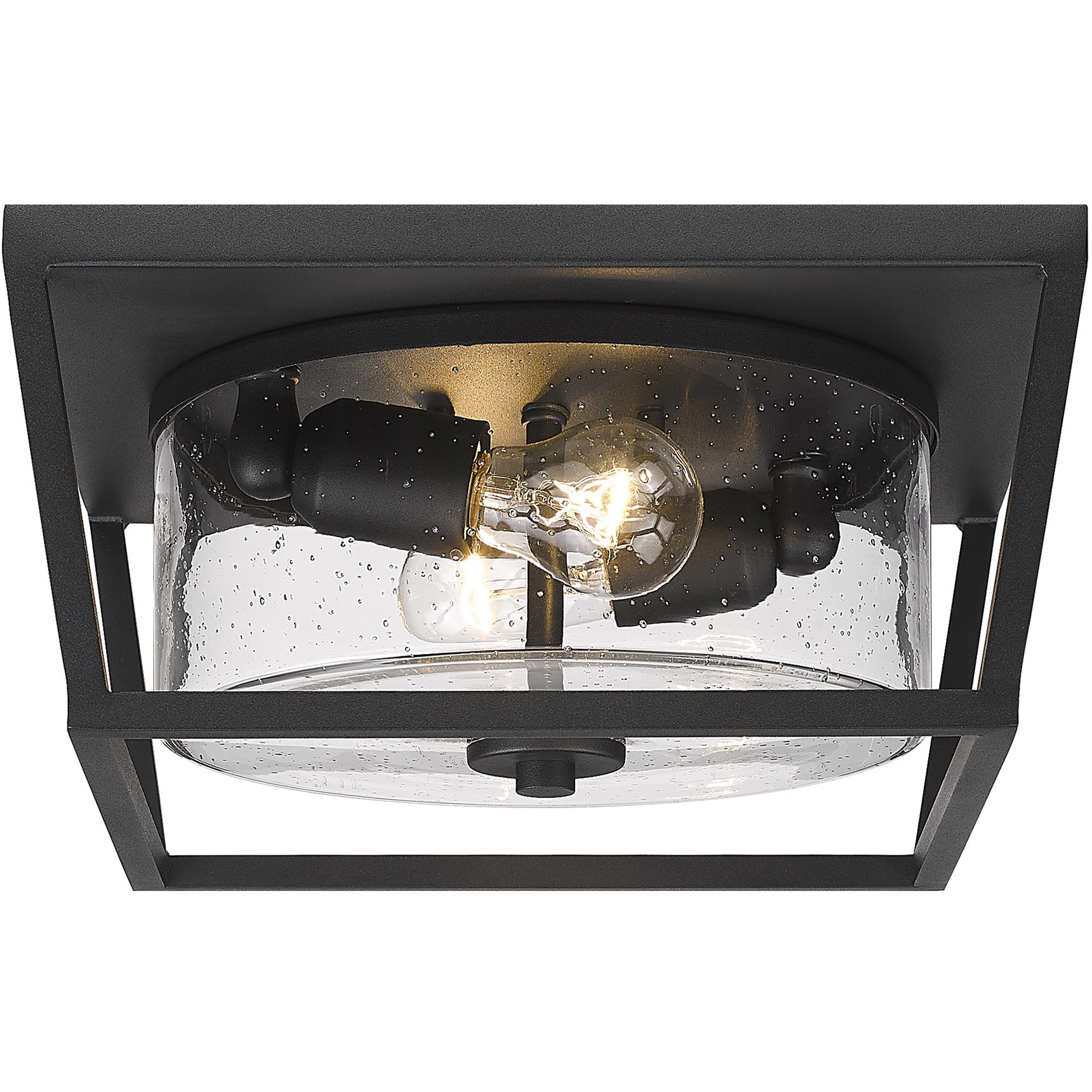 Mercer 2 Light 13.25 inch Natural Black Outdoor Flush Mount